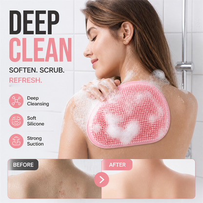 🥳HOT SALE🥳💞10K+ SOLD! Shower Scrubber – BUY 2 GET 1 FREE! Dual-sided, non-slip & massage pad. Deep clean – grab yours! ✅