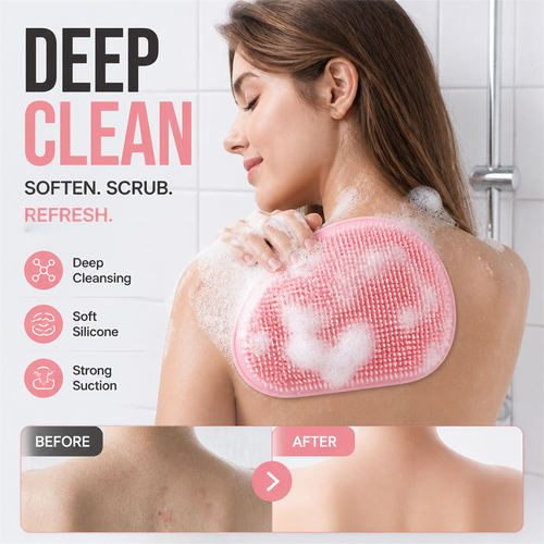 🥳HOT SALE🥳💞10K+ SOLD! Shower Scrubber – BUY 2 GET 1 FREE! Dual-sided, non-slip & massage pad. Deep clean – grab yours! ✅