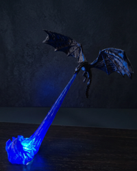Black Dragon with Blue Flame