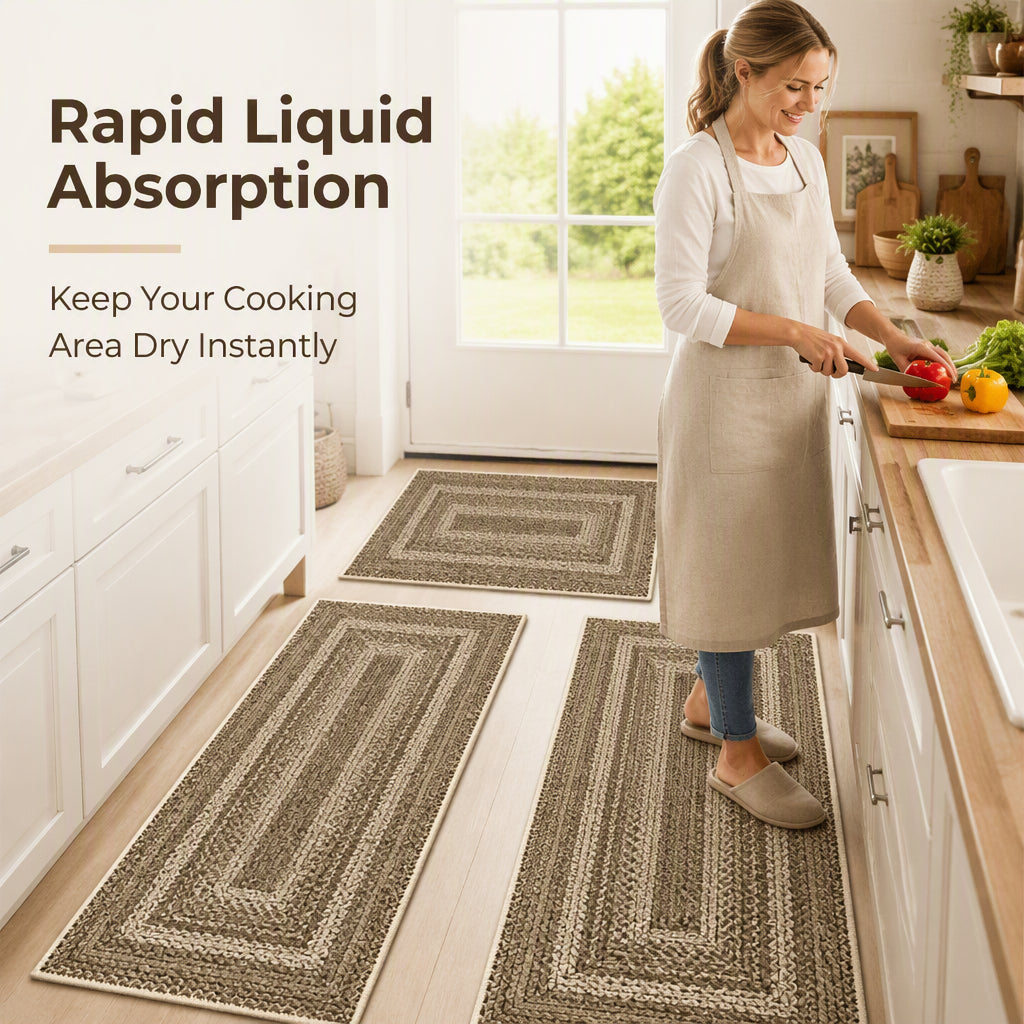 🍂 Elegant Woven Runner Rug – Durable Modern Non-Slip Runner for Hallway, Living Room, Kitchen & Entryway
