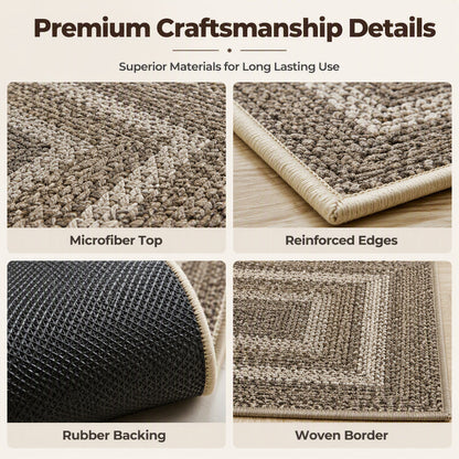 🍂 Elegant Woven Runner Rug – Durable Modern Non-Slip Runner for Hallway, Living Room, Kitchen & Entryway