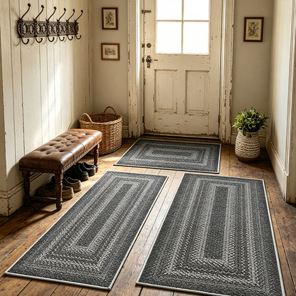 🍂 Elegant Woven Runner Rug – Durable Modern Non-Slip Runner for Hallway, Living Room, Kitchen & Entryway