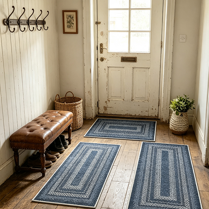 🍂 Elegant Woven Runner Rug – Durable Modern Non-Slip Runner for Hallway, Living Room, Kitchen & Entryway