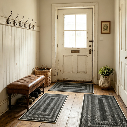 🍂 Elegant Woven Runner Rug – Durable Modern Non-Slip Runner for Hallway, Living Room, Kitchen & Entryway