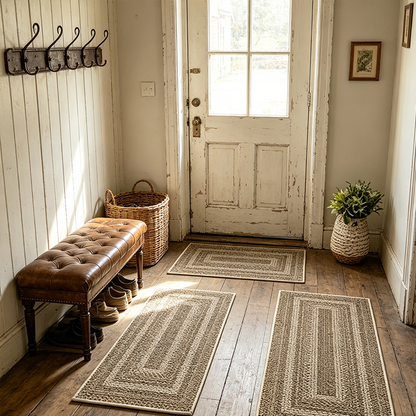 🍂 Elegant Woven Runner Rug – Durable Modern Non-Slip Runner for Hallway, Living Room, Kitchen & Entryway