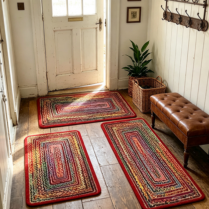 🍂 Elegant Woven Runner Rug – Durable Modern Non-Slip Runner for Hallway, Living Room, Kitchen & Entryway