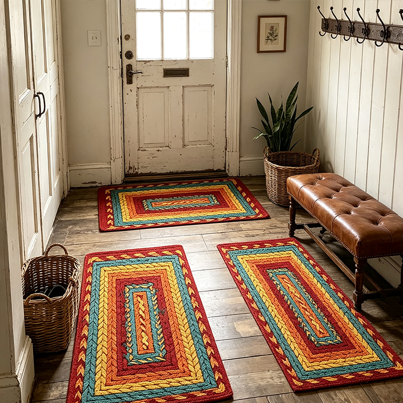 🍂 Elegant Woven Runner Rug – Durable Modern Non-Slip Runner for Hallway, Living Room, Kitchen & Entryway